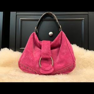 Suede pink handbag